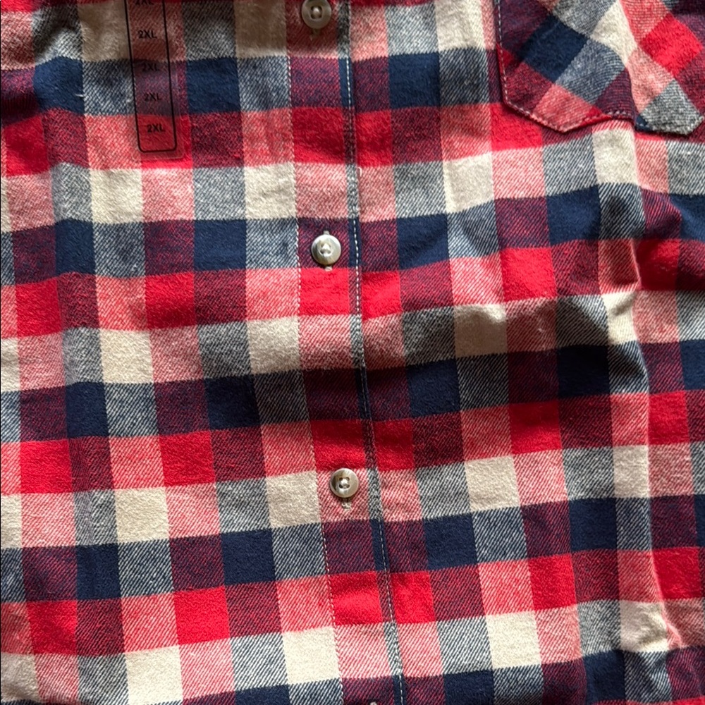 Field & Stream Red and Blue Casual Button Down Shirt - Picture 6 of 6